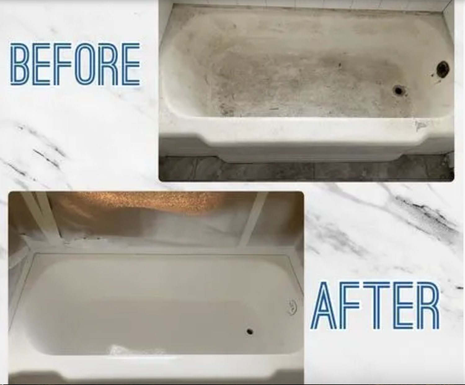 Before and after bathtub refinishing
